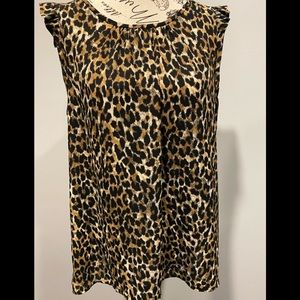 Leopard Print Sleeveless Blouse